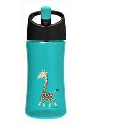Carl Oscar Giraffe Turquoize Παιδικό Μπουκάλι Πλαστικό BPA Free με Καλαμάκι Μπλε 350ml