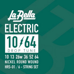 La Bella HRS-D1 Σετ 6 Χορδές Ηλεκτρικής Κιθάρας Nickel Plated Steel 10-64"