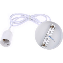 E27 Lamp Holder DIY Ceiling Chandelier Light Bulbs Screw Base Socket, Cable Length: 1m (White) (OEM)