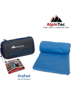 AlpinPro AlpinTec DryFast Πετσέτα Θαλάσσης Microfiber Μπλε 75x150cm