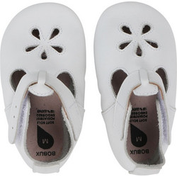 Bobux Soft Sole Daisy Βρεφικά Slip Ons Αγκαλιάς Λευκά 1005-000-02