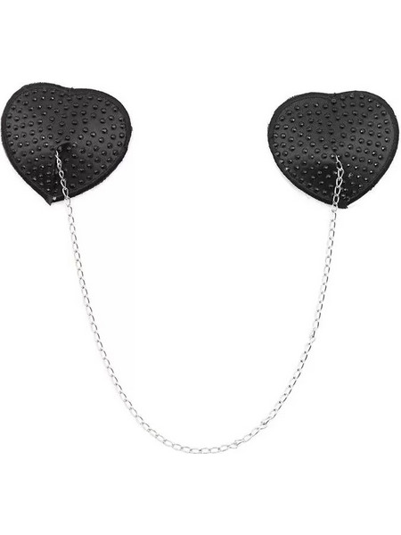 FETISH ADDICT NIPPLE COVERS WITH METAL CHAIN BLACK - ΚΑΛΥΜΜΑΤΑ ΘΗΛΩΝ ΜΕ ΑΛΥΣΙΔΑ ΜΑΥΡΑ
