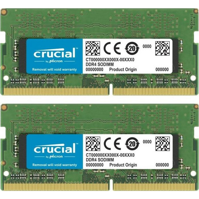 Crucial 32GB (2X16GB) DDR4 RAM 3200MHz C22 Green SoDimm