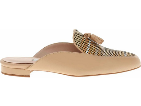 Mules Kalogirou SLIPPER ΑΜΠΟΤ STR KNIT+LEA-BEIGE MULTI+BEIGE Γυναικείο