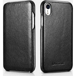 iCarer Curved Edge Vintage Leather Black (iPhone XR)