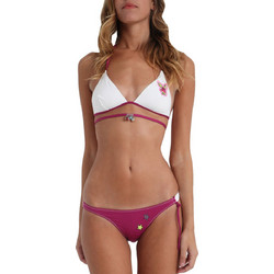 Playboy Bikini Set Τριγωνάκι Brazil Λευκό Φούξια PB130D-323