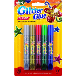 Glitter glue Amos 10,5 ml σετ 5 χρωμάτων