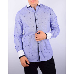 Stefan Ανδρικό Πουκάμισο Βαμβακερό Μακρυμάνικο Slim Fit Μπλε 9024-S/S18