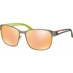 Prada Sport 52TS DG1132 Αθλητικά Ανδρικά Γυαλιά Ηλίου Τετράγωνα Μεταλλικά Ασημί με Χρυσό Καθρέπτη Φακό