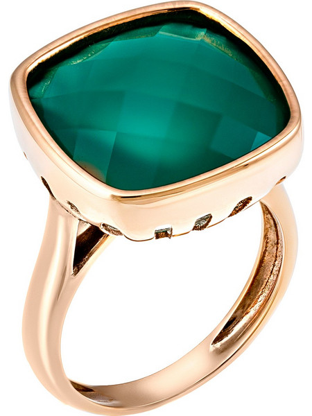 Δαχτυλίδι Ροζ Χρυσός Κ14 με Green Agate (P-10824) / Ροζ Χρυσός K14