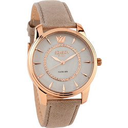 Season Time Pearl Steel Series Γυναικείο Ρολόι με Μπεζ Δερμάτινο Λουράκι 6-3-15-4