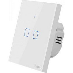 SONOFF smart διακόπτης ΤΧ-T2EU2C, αφής, Wi-Fi, διπλός, λευκός TX-T2EU2C