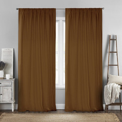 Lino Home Κουρτίνα Βελουτέ με Τρέσα 140x280 Renas 216 Tabac