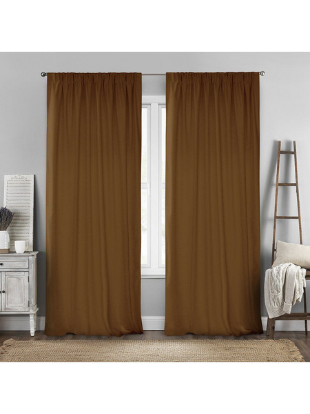 Lino Home Κουρτίνα Βελουτέ με Τρέσα 140x280 Renas 216 Tabac