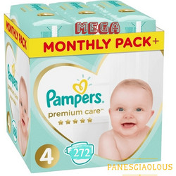 Pampers Premium Care Monthly Pack Πάνες No4 9-14kg 272τμχ