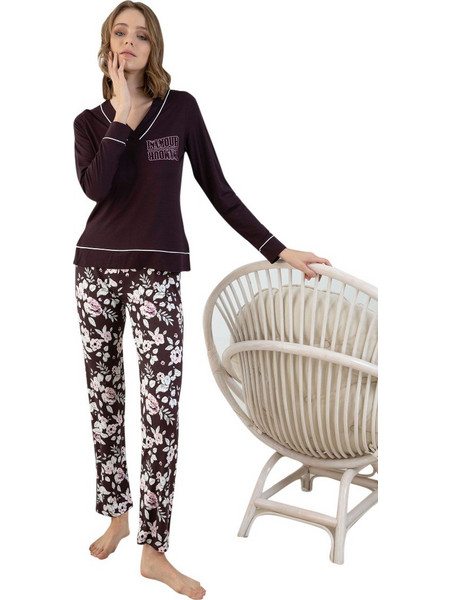 Πιτζάμα γυναικεία Sevim Soft Dreamy Floral 13227