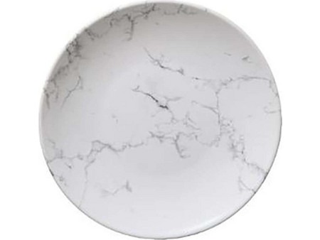 Plastona Πιάτο Ρηχό Κεραμικό Geom Marble Λευκό 19cm 07.154727A