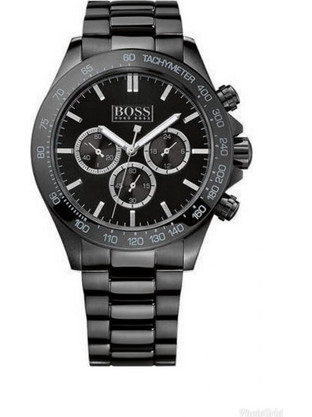 Hugo Boss Ikon Ανδρικό Ρολόι Χρονογράφος με Μαύρο Μεταλλικό Μπρασελέ 1512961