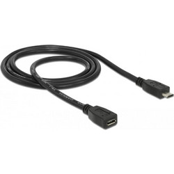 Καλώδιο Επέκτασης USB Micro-B male σε USB Micro-B female - 1m - Μαύρο 83248