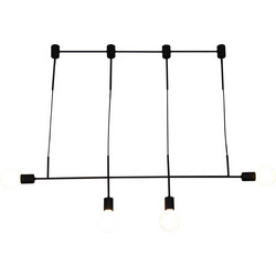Home Lighting Megan Κρεμαστό Φωτιστικό Οροφής Ράγα Πολύφωτο G9 Μαύρο 77-3819