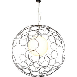 Home Lighting Aline Κρεμαστό Φωτιστικό Οροφής Μπάλα Μονόφωτο E27 Μαύρο 77-4093