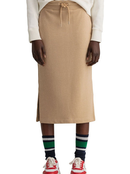 Gant Icon Essential Μίντι Φούστα Υφασμάτινη Ψηλόμεση Μπεζ 4204707