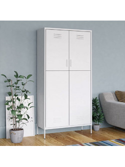 vidaXL Δίφυλλη Ντουλάπα Ρούχων Λευκή 90x50x180cm 336251