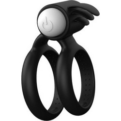 Toyz4lovers Vibrating Cock Ring Erotic Temptation Ελαστικό Δαχτυλίδι Πέους Σιλικόνης με Δόνηση 3.8cm Μαύρο