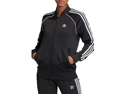 Adidas Primeblue SST Γυναικεία Ζακέτα Φούτερ Κοντή με Φερμουάρ Μαύρη GD2374