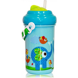 Lorelli Zoo Παιδικό Μπουκάλι Πλαστικό BPA Free με Καλαμάκι Μπλε 300ml