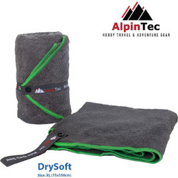 AlpinPro AlpinTec DrySoft Πετσέτα Θαλάσσης Microfiber Πράσινη 75x150cm