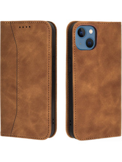 Bodycell Leather Wallet Case Brown (iPhone 13)