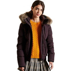 Superdry Everest Γυναικείο Μπουφάν Χειμωνιάτικο Puffer Κοντό Μωβ W5010995A-F99