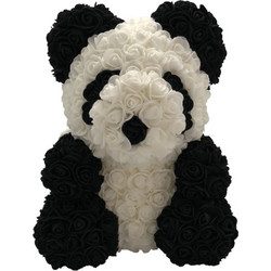 Large Teddy Bear Made of Artificial Roses Rose Bear Panda (P201)