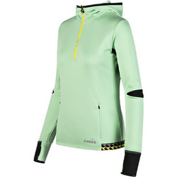 Diadora Hoodie Warm Up Winter Sweat Γυναικείο Αθλητικό Φούτερ με Κουκούλα Lime 102-177551