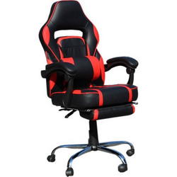 Homeplus Καρέκλα Gaming Δερματίνης με Υποπόδιο Μαύρη Κόκκινη 01.01.1267