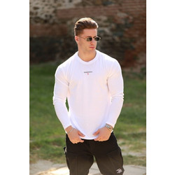 Crossover Motion Long-Sleeve Shirt White