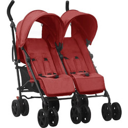 vidaXL Καρότσι για Δίδυμα Red 10239