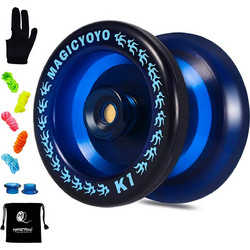 MAGICYOYO Yoyo Beginner K1 Plus, 5 Strings, Glove, Bag (Dark Blue)