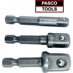 PASCO TOOLS S3A-14 Σετ 3 Adaptors 1/4" , 3/8" , 1/2" για κανονικά καρυδάκια σε εξάγωνη υποδοχή