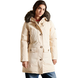 Superdry Γυναικείο Μπουφάν Χειμωνιάτικο Softshell Μακρύ Εκρού W5011037A-18C