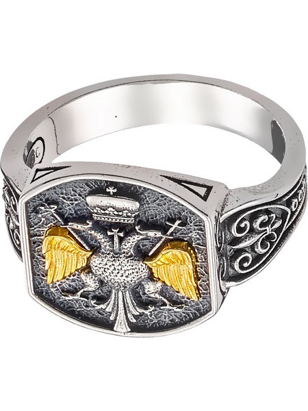 Δαχτυλίδι Anastasios Creations ασήμι 925 με δικέφαλο αετό FD678