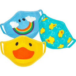 Zoocchini Organic Βαμβακερές Παιδικές Μάσκες Duck Multi 3τμχ