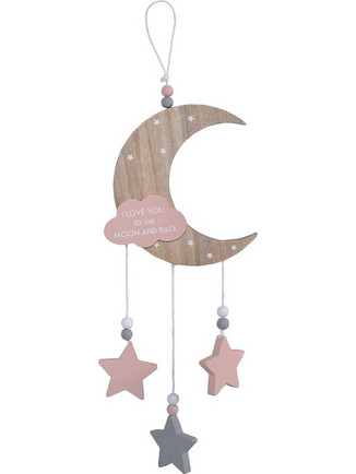 Cangaroo Decoration For Chirdren's Room To The Moon And Back Pink
