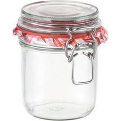 Βάζο Αποθήκευσης Della Casa 895142 Φ7x11,5cm 350ml Clear-Red Tescoma Γυαλί