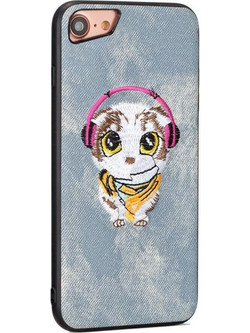 Θήκη back cover handmade γάτος πλεκτός για iPhone 6/6S Plus - Γκρι