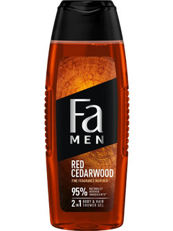 Fa Men Red Cedarwood Shower Gel 2 in 1 Body & Hair Σαμπουάν & Αφρόλουτρο 400ml