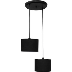 Heronia Lighting HK-04 Pendel Κρεμαστό Φωτιστικό Οροφής Δίφωτο E27 Μαύρο 14-0146
