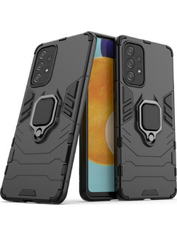 Ring Armor tough hybrid case cover + magnetic holder for Samsung Galaxy A73 black