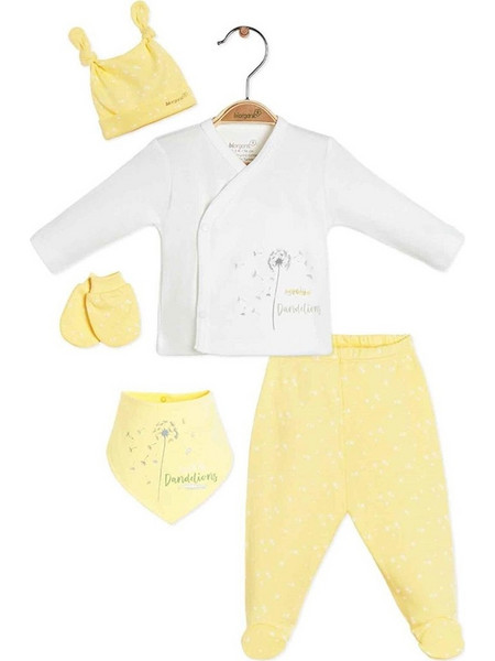 Σετ πιτζάμας με βρεφικά αξεσουαρ Biorganic Yellow Flower 62255